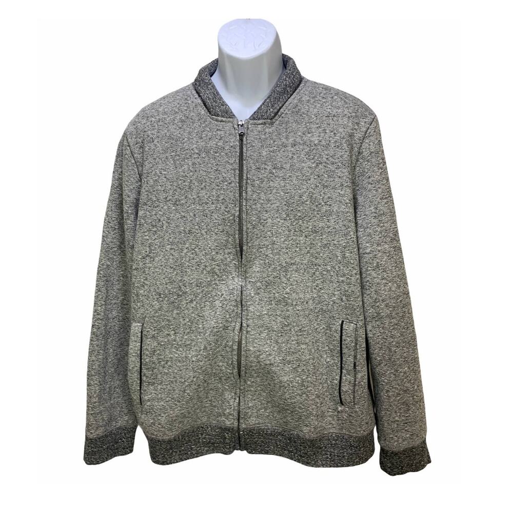 Marc Anthony Mens Full Zip Jacket XL Slim Fit Gray Long Sleeve Pockets Collared